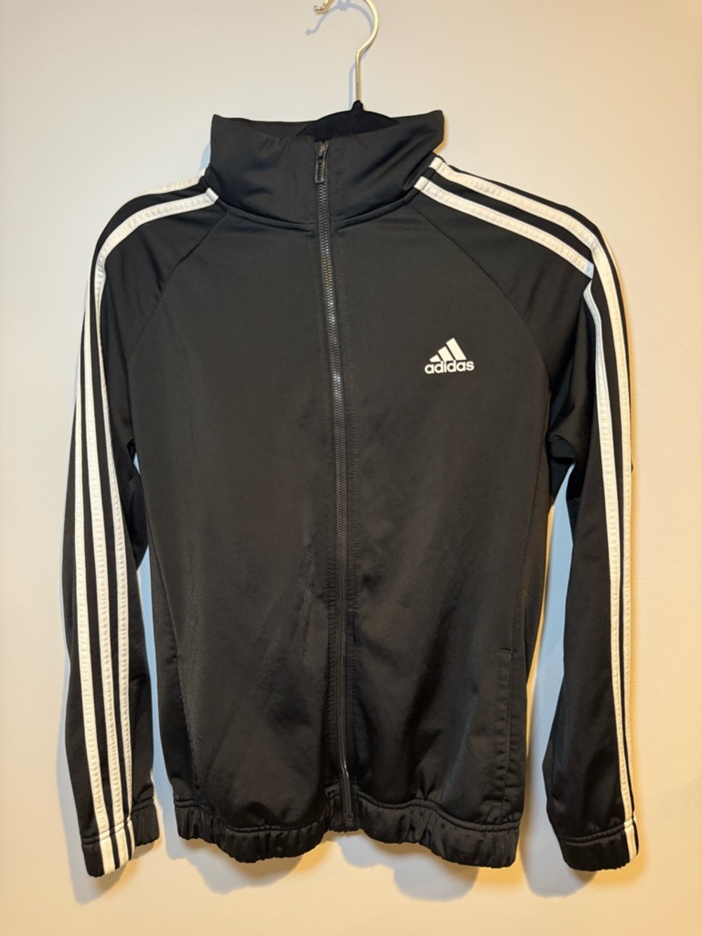 adidas Track Jacket Women’s Black/White Striped Full Zip M 2XOT